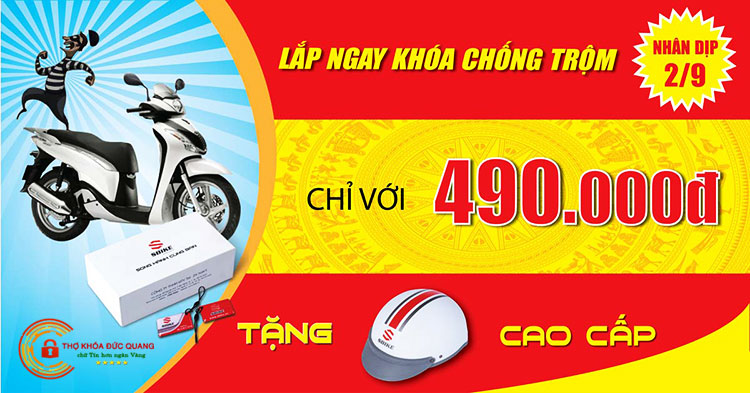 Giá khóa chống trộm xe máy